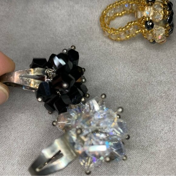 Cluster bead statement rings - Picture 8 of 9